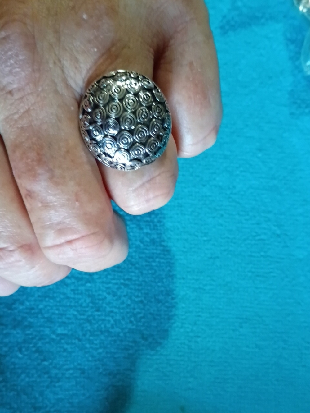Silver Spiral Dome Statement Ring - Women Jewelry